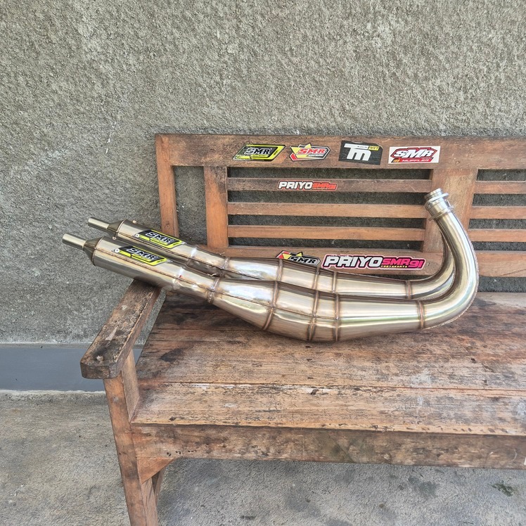 Knalpot Kolong 3v3 Full Garapan RX King SMR Jogja Stainless Leher Plepet