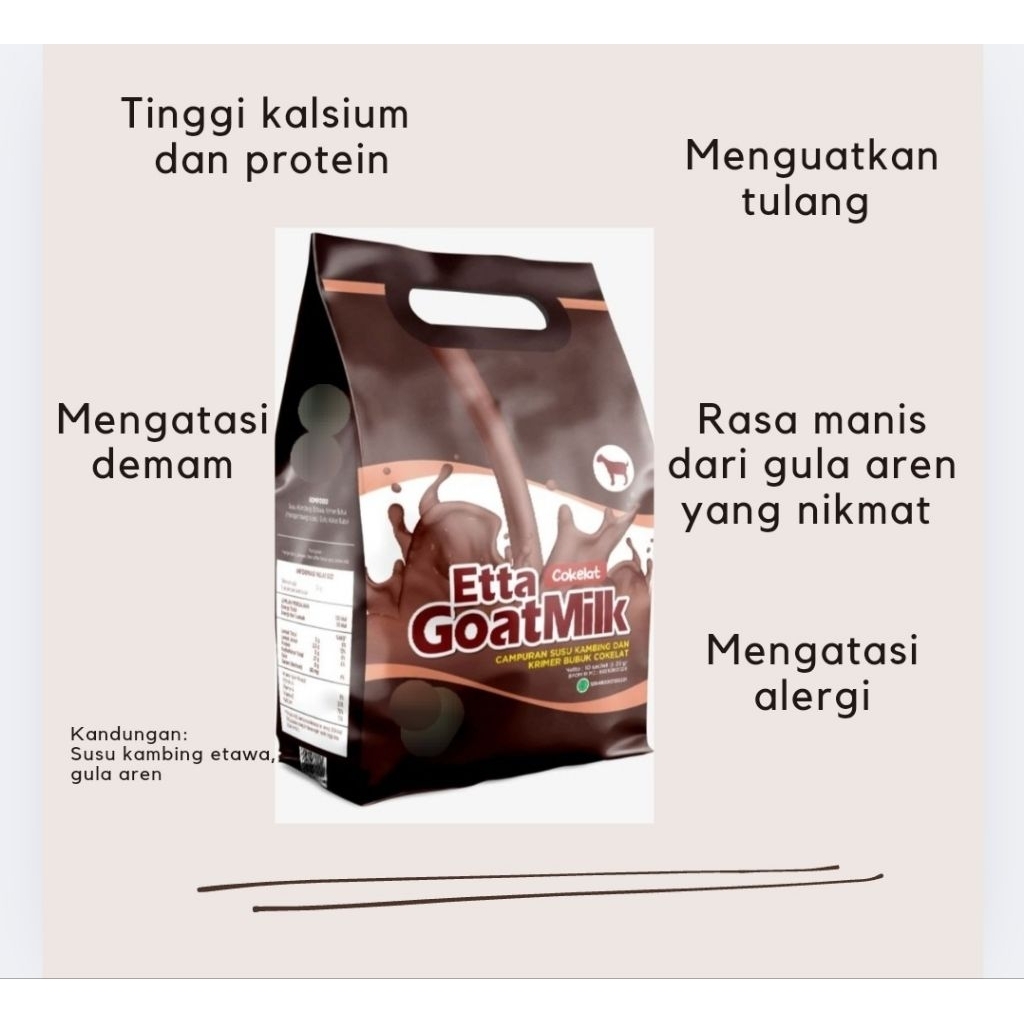 

SUSU KAMBING ETTAWA ETTA GOAT BUBUK, Tinggi Protein Kalsium, Osteoporosis, Asma, DBD, Batuk Menahun