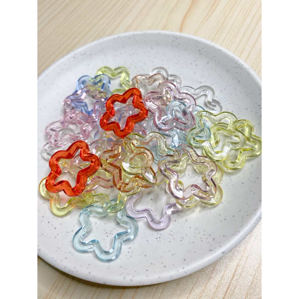 manik bunga spongebob akrilik bening