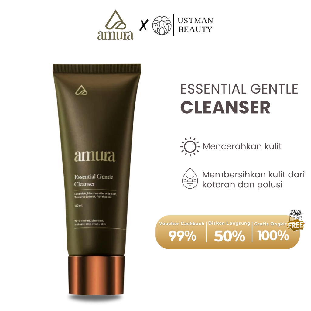 Amura Essential Gentle Cleanser Sabun Cuci Muka Pembersih Wajah dari Kotoran Sel Kulit Mati SALE