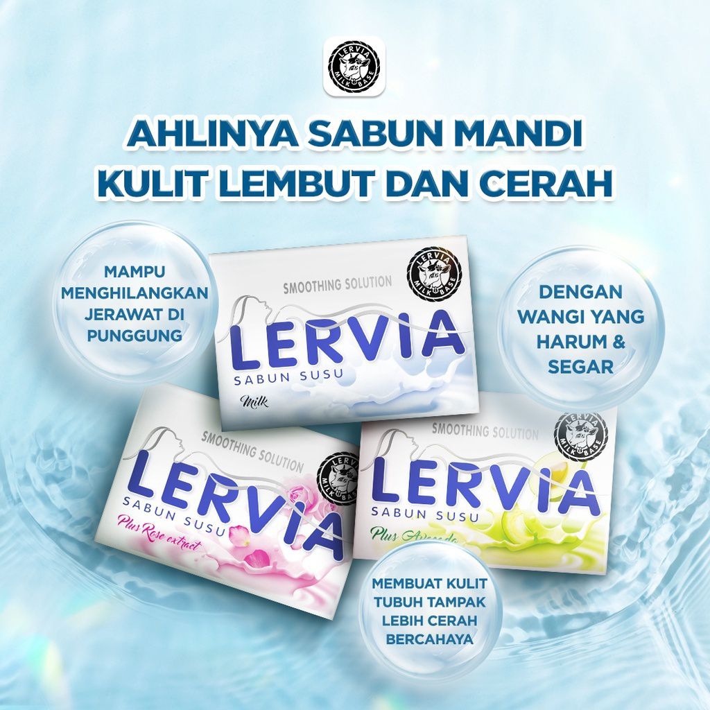 LERVIA SABUN BATANG 90 GRAM / SABUN BATANG LERVIA SABUN MANDI SUSU LERVIA 90 GR