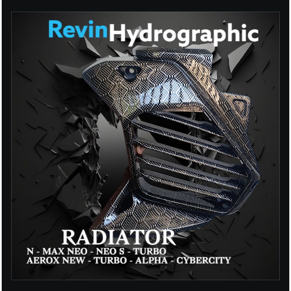 TUTUP RADIATOR AEROX NEW CARBON WTP HEXAGON