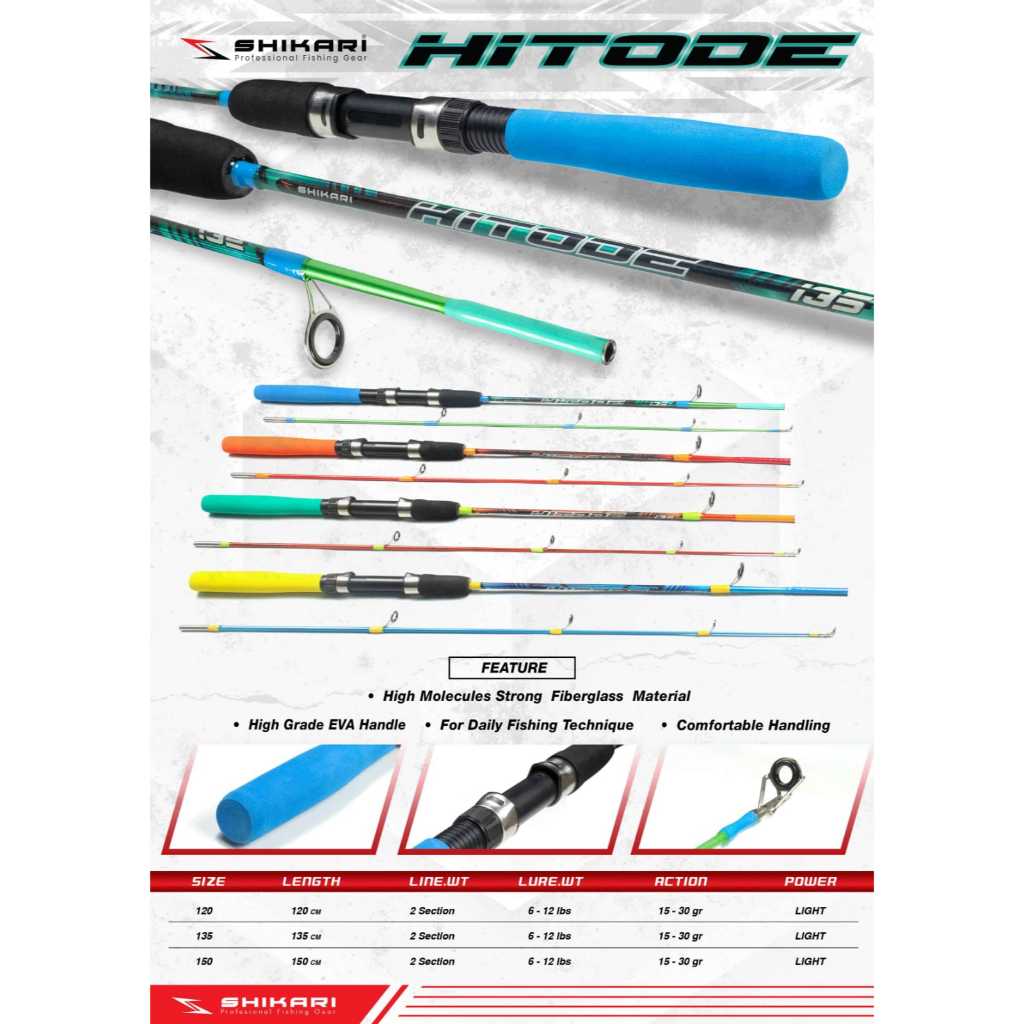 Joran Shikari Hitode Fiber Solid Sambung Dua