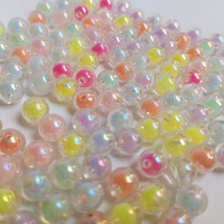 10 gr/50 gr Manik mote mutiara warna warni pastel kristal kerajinan buat baju / kalung gelang ukuran