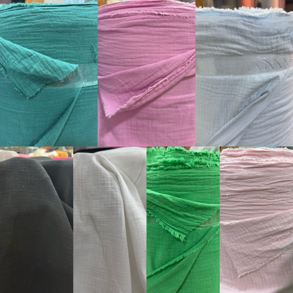 kain katun double gauze / harga per metee