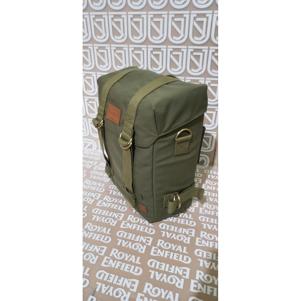 side bag royal enfield kanvas hijau army