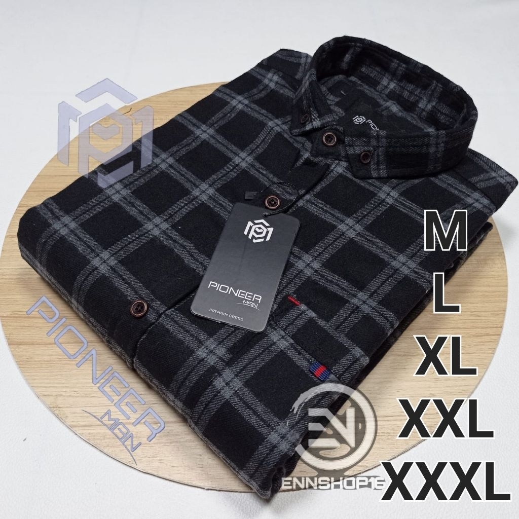 FLANEL LENGAN PENDEK Kemeja Flanel Pria Lengan Pendek Motif Kotak Bahan Flanel Tebal Nyaman Ukuran J