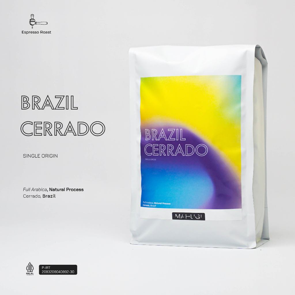 

Mahugi Coffee Brazil Cerrado Espresso - Full Arabica - Biji Kopi Arabika Single Origin 200 Gr