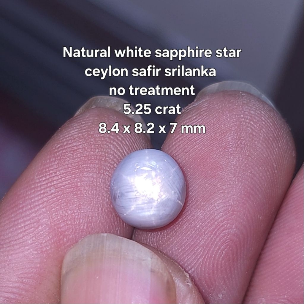 Natural white sapphire star ceylon safir srilanka no treatment