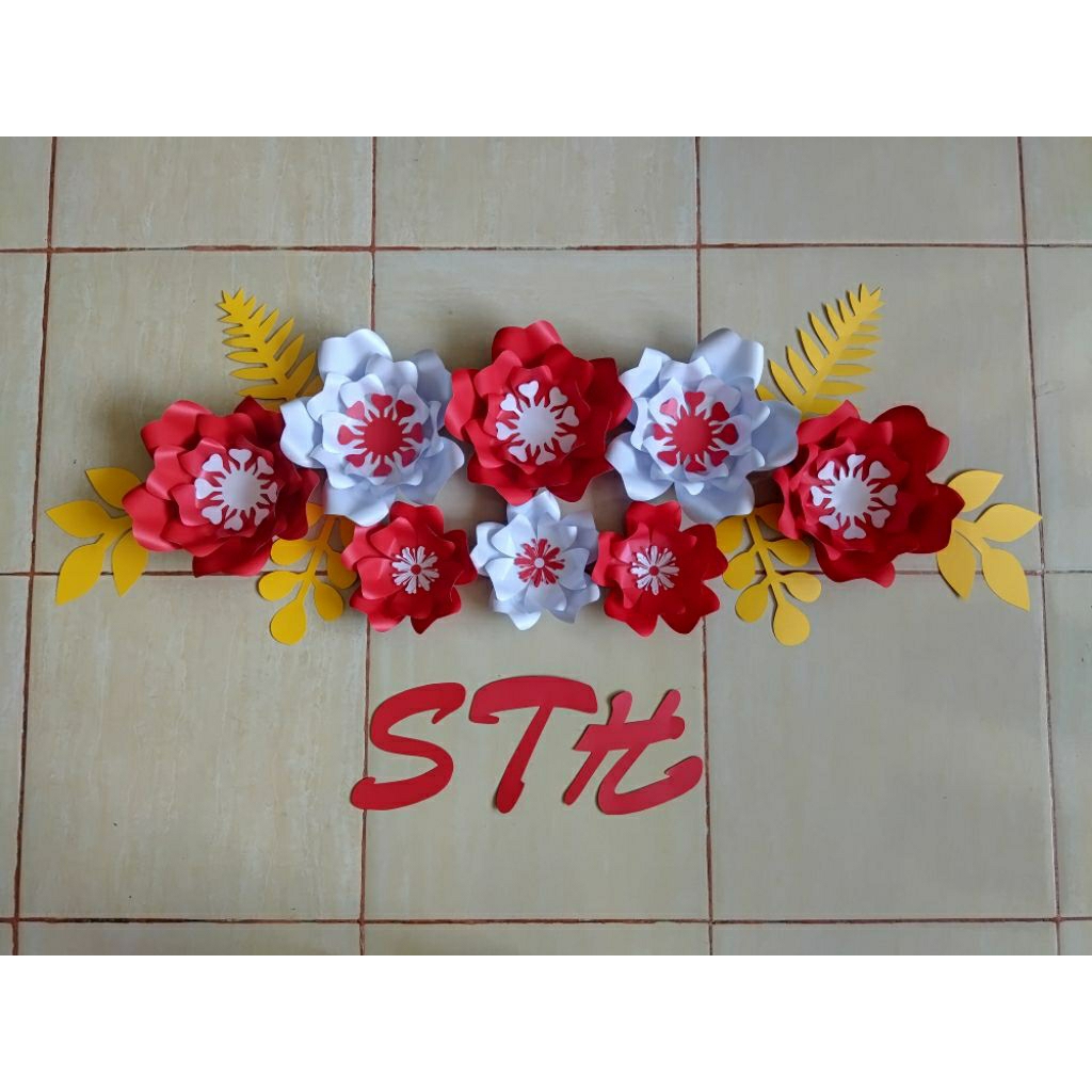 Paperflower Agustusan. untuk dekorasi Agustusan. Siap kirim