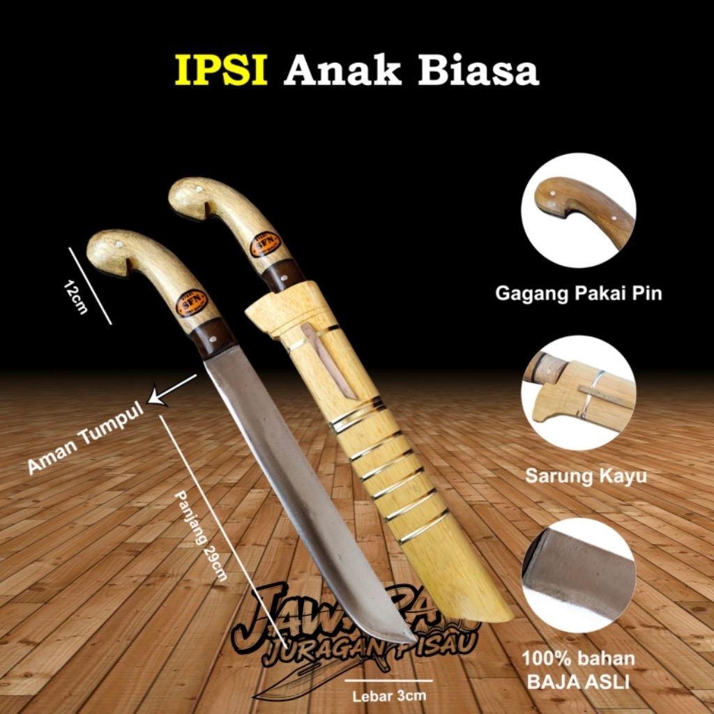 golok silat standar ipsi anak 100% aman tumpul