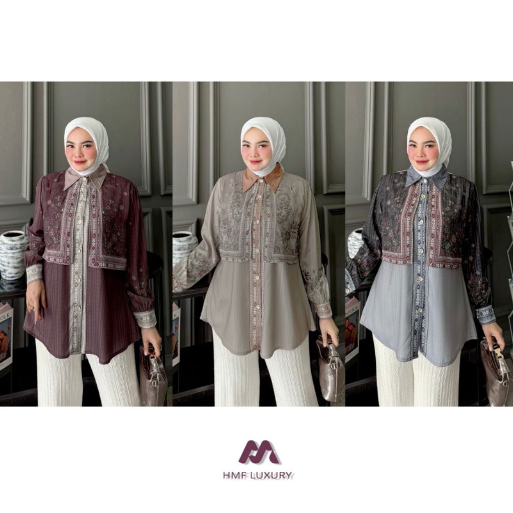 LuxuryFashion READY KEMEJA WANITA ELLIORA SHIRT BY HMF LUXURY BEST SELLER