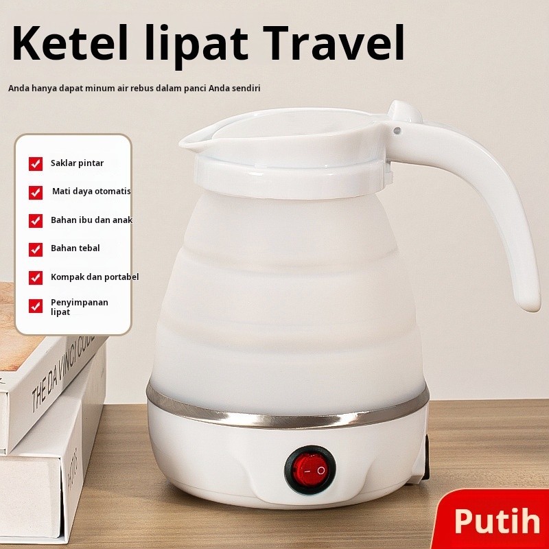 Ketel listrik silikon lipat ketel perjalanan otomatis pemadaman ketel portabel kecil