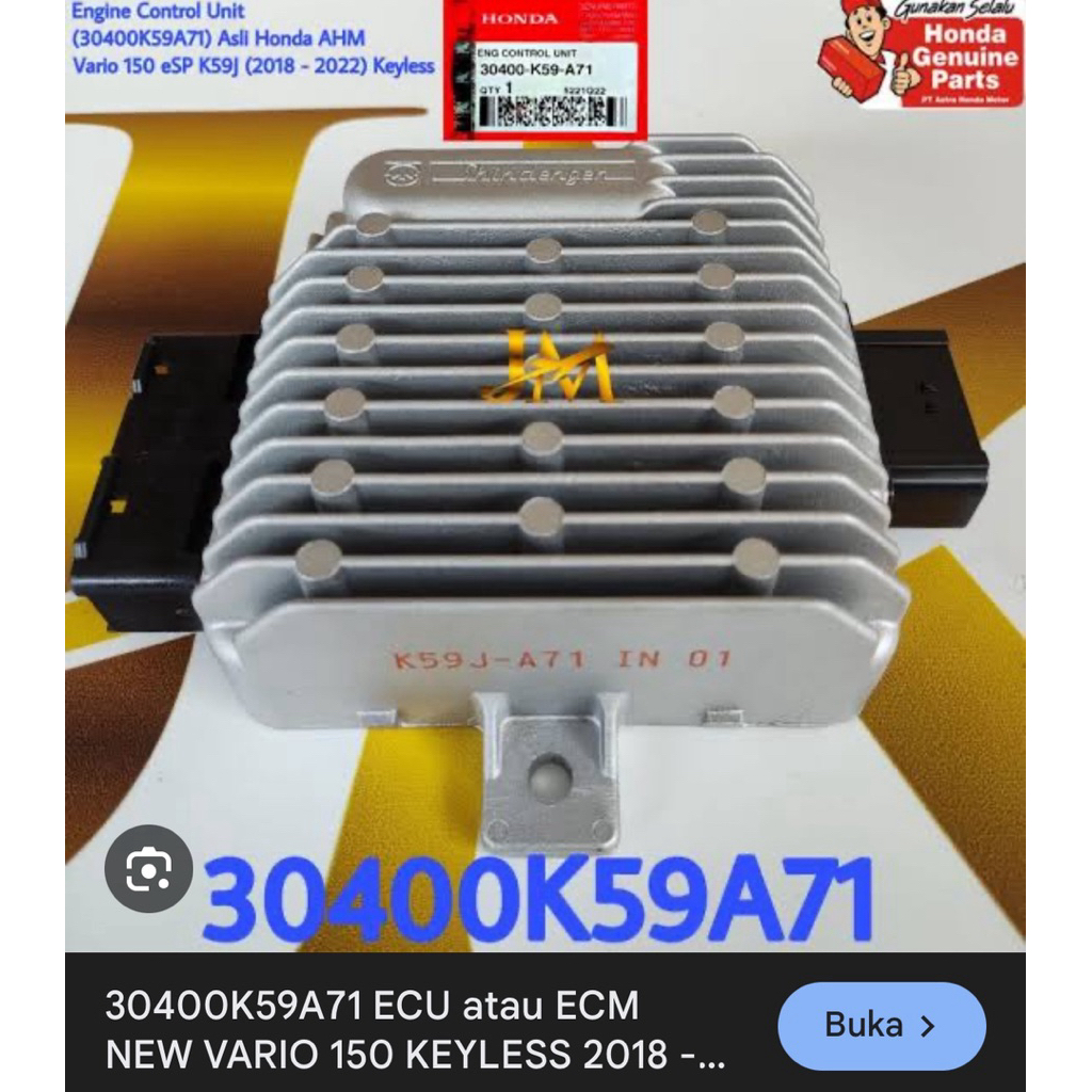 ECU VARIO 150 New ( Keyless ) code : K59J-A71 IN 01