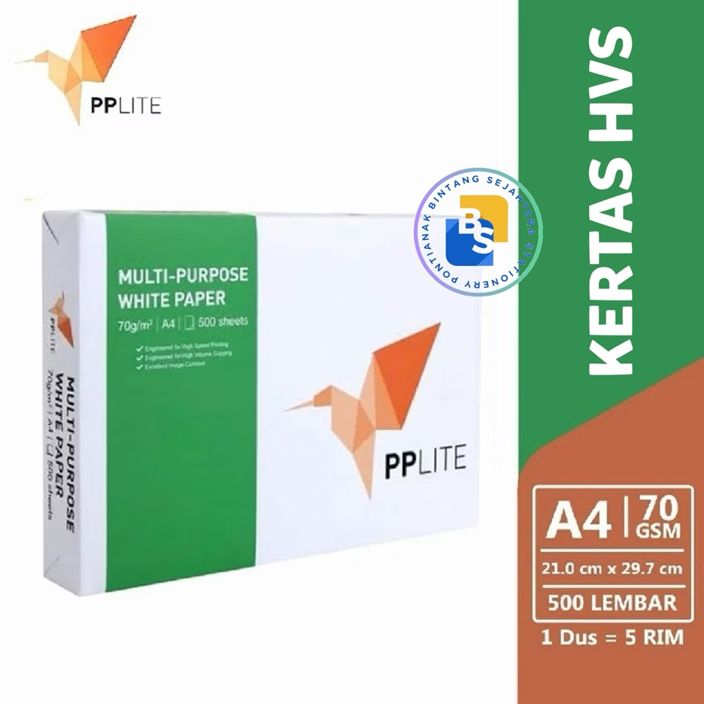

1 Rim (500 lembar) - PP Lite Kertas HVS 75 GSM Ukuran A4