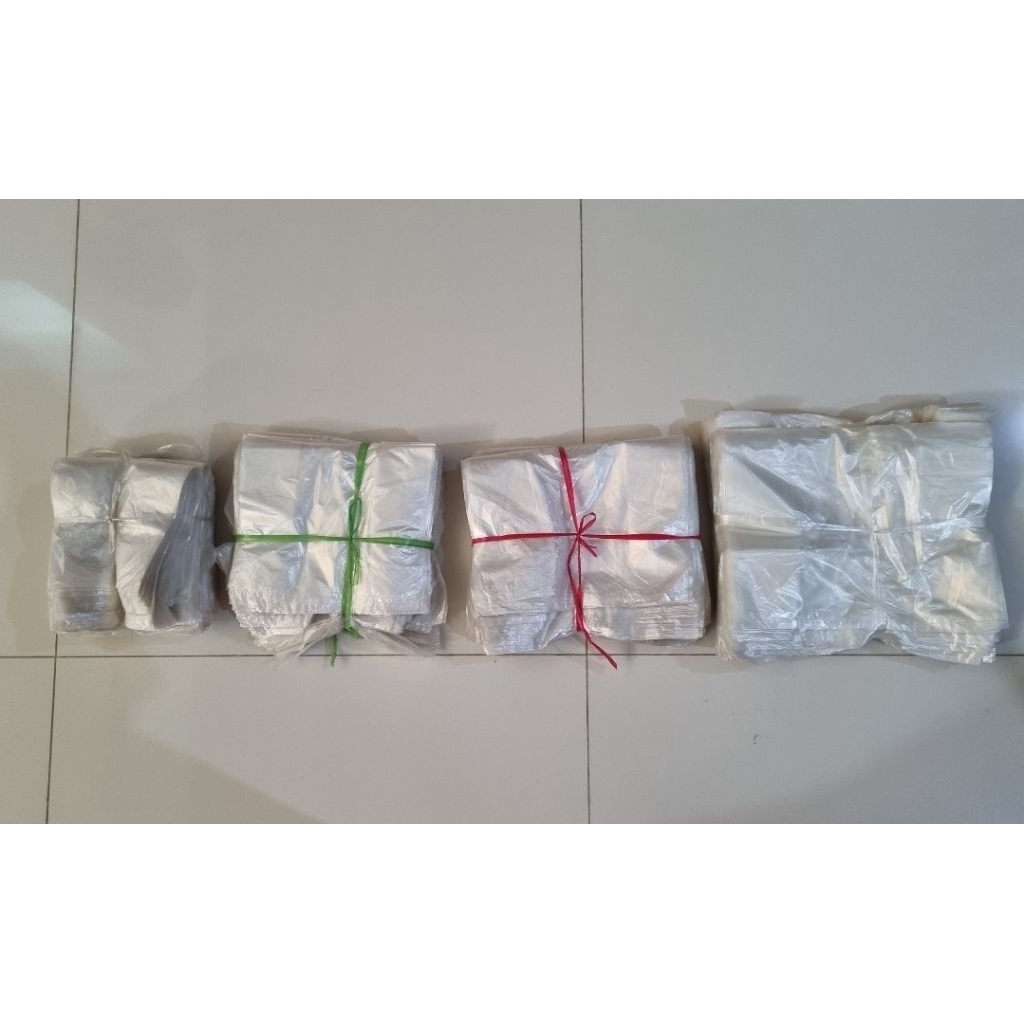 Kantong plastik kresek los bening uk 15, 28 ( sisa dari pabrik )