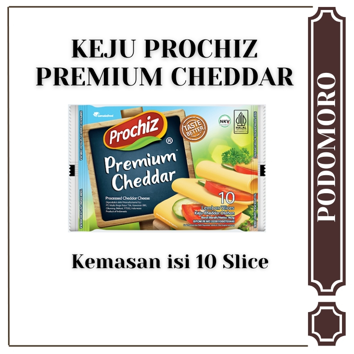 

Prochiz Premium Cheddar Cheese 10 Slices - Keju Prochiz Premium Slices