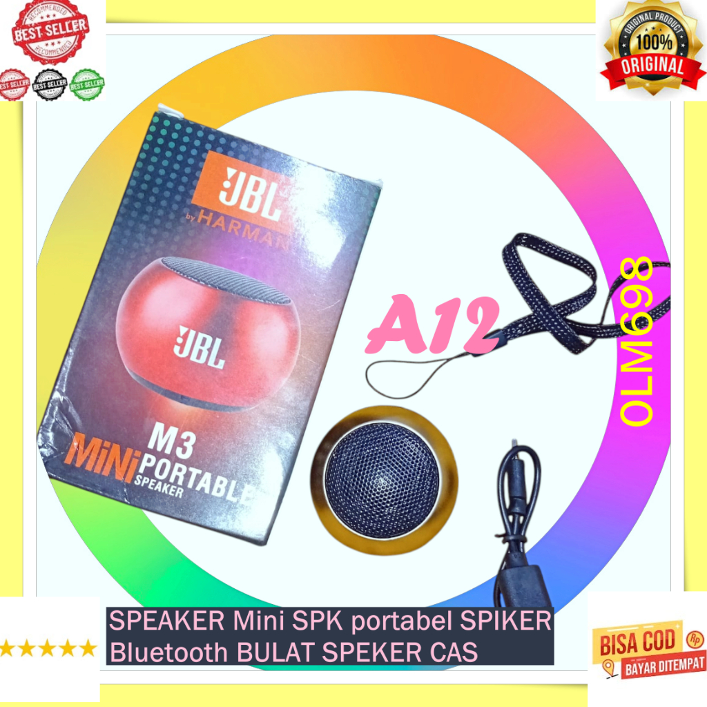 A12 SPEKER CAS TAHAN 5 JAM SUPER BASS ORI 100% Oem  BLUETOOT BLUTUT BESI KARAOKE AUDIO SUARA BAS