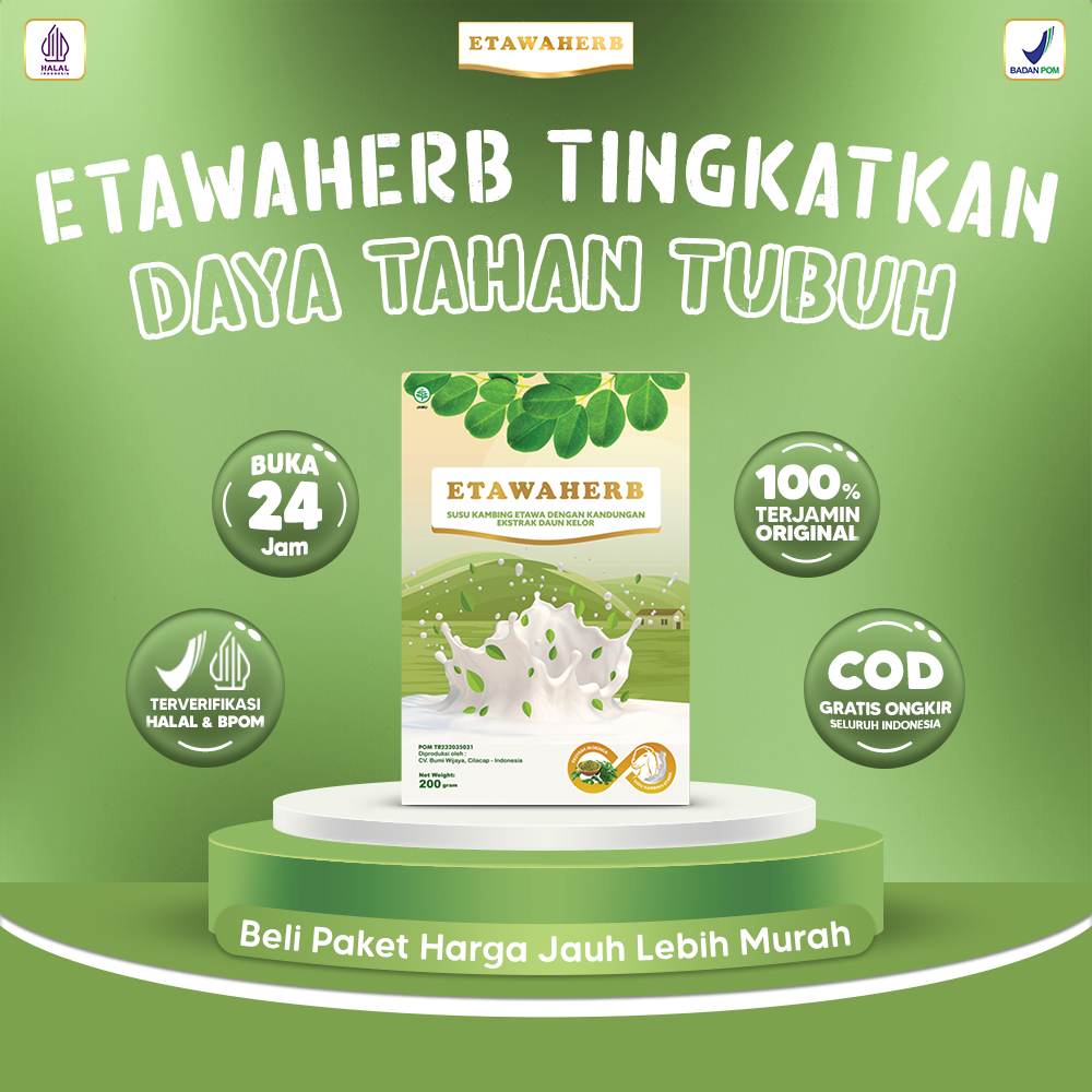 

Etawaherb Susu Kambing Etawa Premium dan Daun Kelor Tingkatkan Daya Tahan Tubuh 200gr