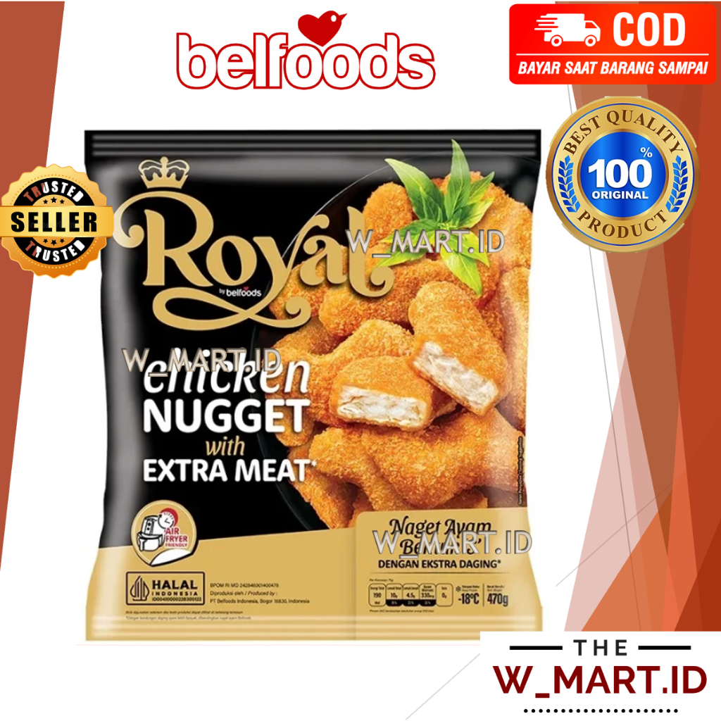 

BELFOODS ROYAL CHICKEN NUGGET EXTRA MEAT DRUMMIES 470 GR