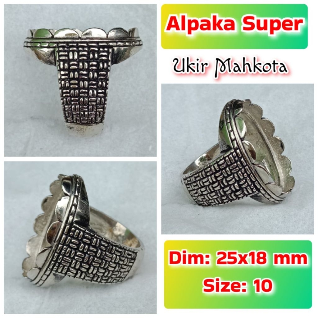cincin emban batu akik batu permata alpaka super ukir Bali.64