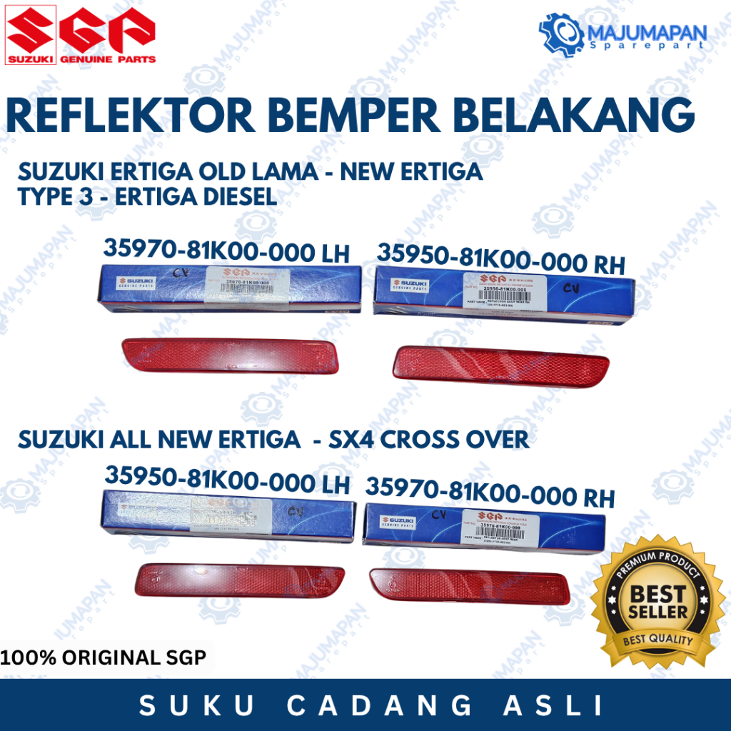 MATA KUCING LAMPU REFLEKTOR BEMPER BELAKANG SUZUKI ERTIGA NEW ERTIGA S-CROSS ALL NEW ERTIGA