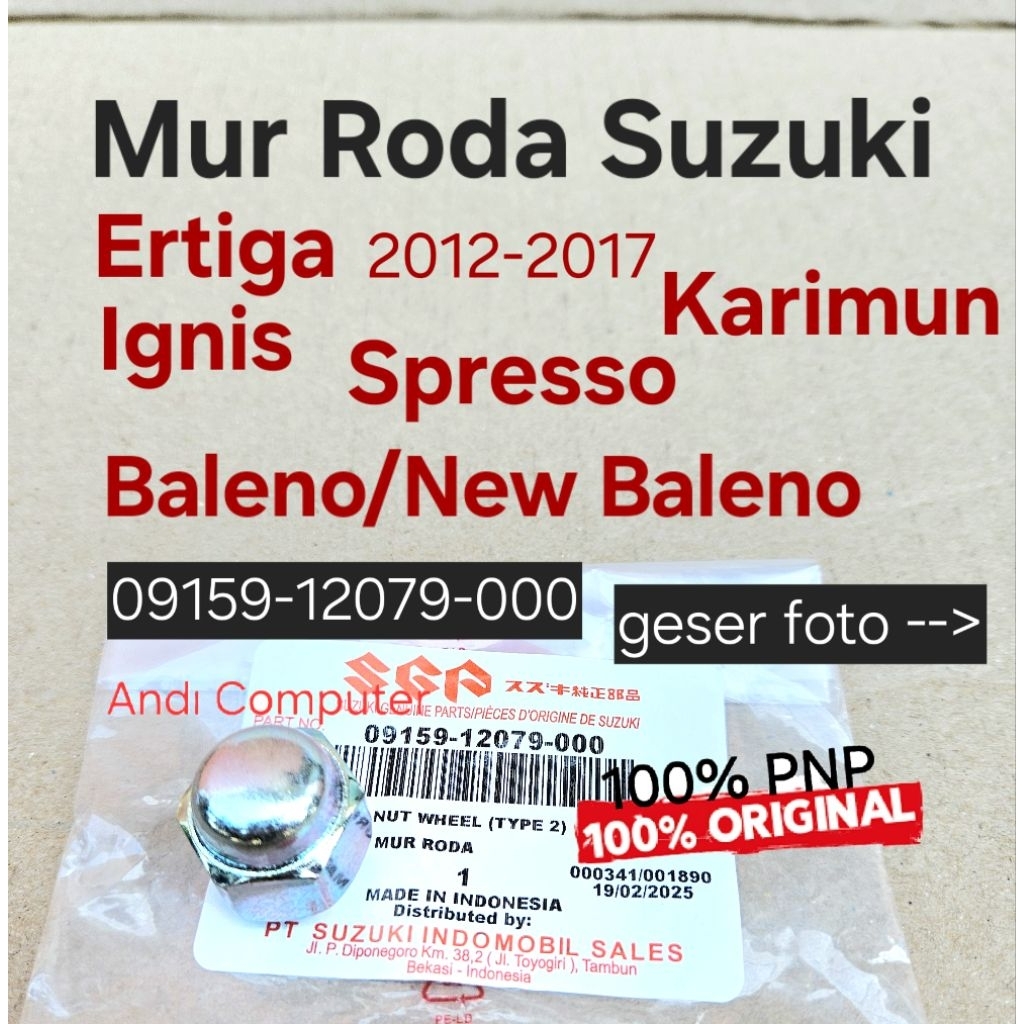 Mur Roda Nut Ertiga Karimun Ignis Baleno Jimny Baleno Original