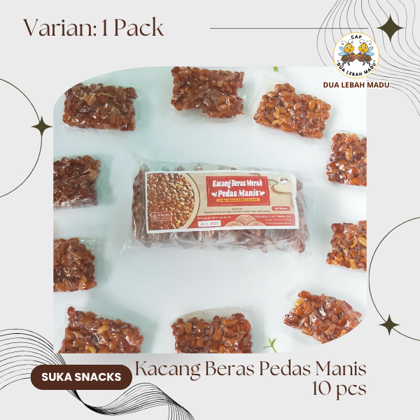 

[1 PACK] SS - KACANG BERAS PEDAS MANIS 10 PCS - DUA LEBAH MADU / KACANG BERAS MERAH - OTOK - BALADO