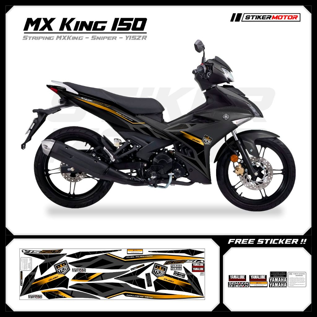 MX01 Striping Stiker MX king 150 Sniper Y15ZR Thailand Mothai Lis Sticker Setriping Settriping Setri