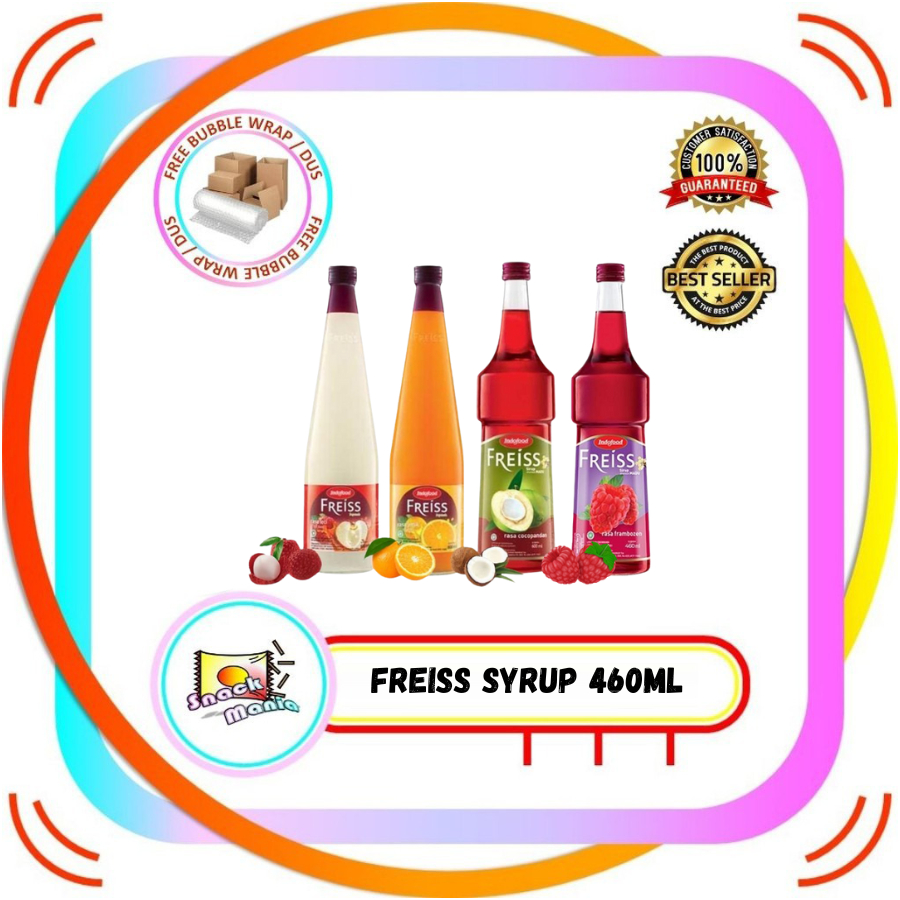

Indofood Sirup Squash Freiss Orange Lychee Syrup 460 ml Jeruk Leci Cocopandan Frambozen