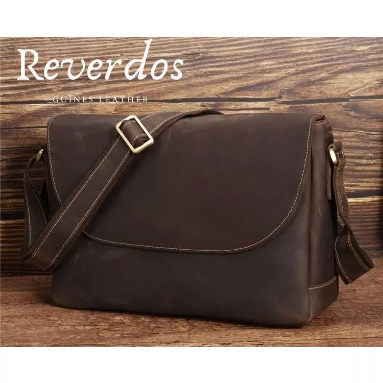 Tas selempang bahu kuit pria kulit sapi asli garut