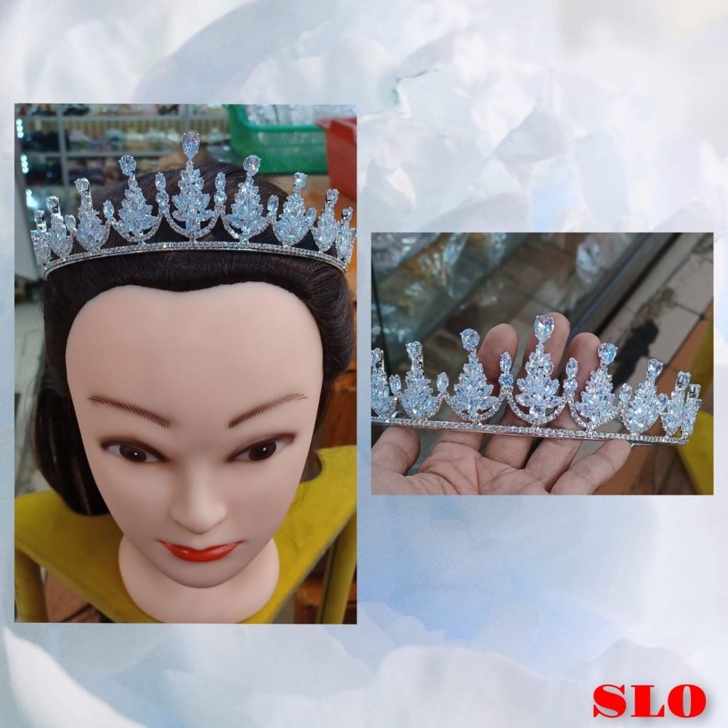 bando zircon mahkota zircon cantik mewah wedding crown