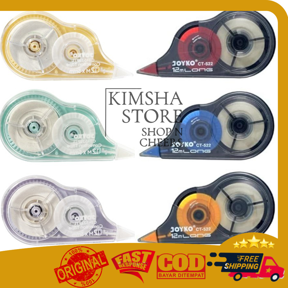 

Correction Tape 12m x 5mm Joyko CT-522PTL CT-522 Pita Koreksi Tipe-X Office Stationery ATK Tipex 12M Alat Bantu Sekolah Perlengkapan Kantor Memperbaiki Tulisan CT 522 PTL CT522 Tip-Ex Stipo Kertas Roll 12 m