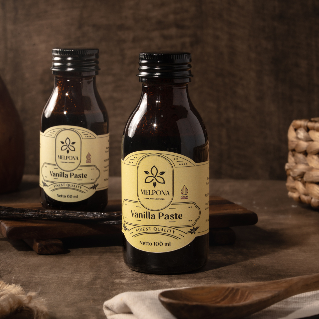 

Melpona Vanilla Paste Pasta Vanili Murni Gourmet Organik Halal Certified Non Alcohol Natural