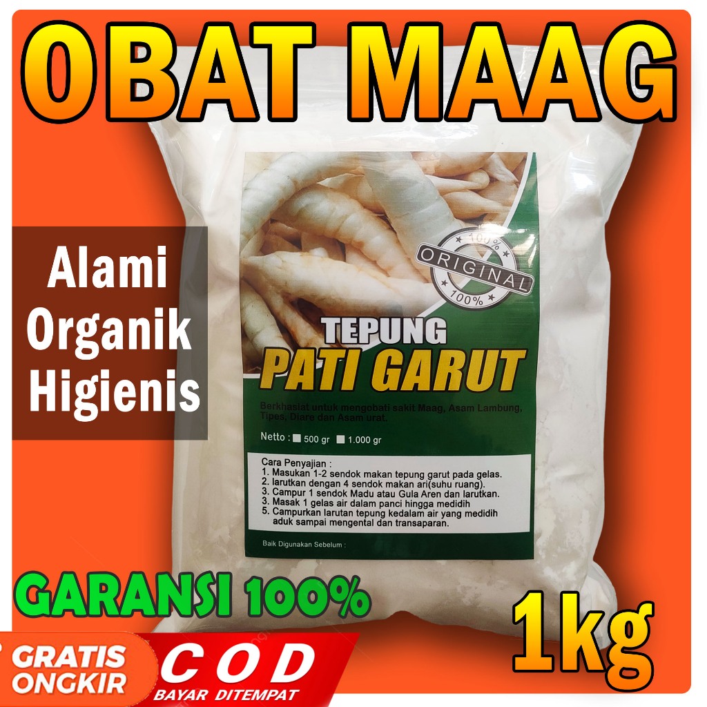 

TEPUNG GARUT 100% Obat Asam Lambung | Tepung Garut Asli 100% Organik 1KG | Obat Penyakit Lambung