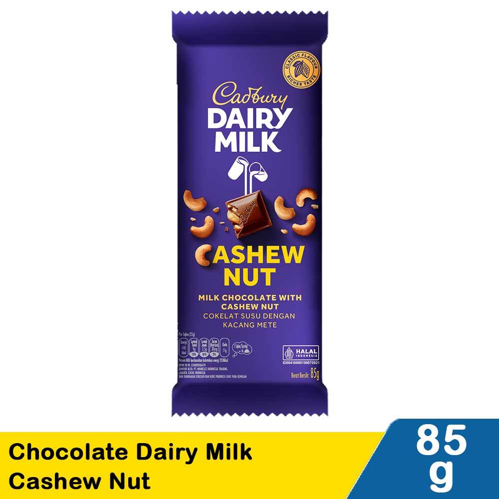 

[oddsolshop] pekanbaru/Cadbury Dairy Milk 85GR Cashew Nut Chocolate Cokelat Susu Kacang Mete Coklat