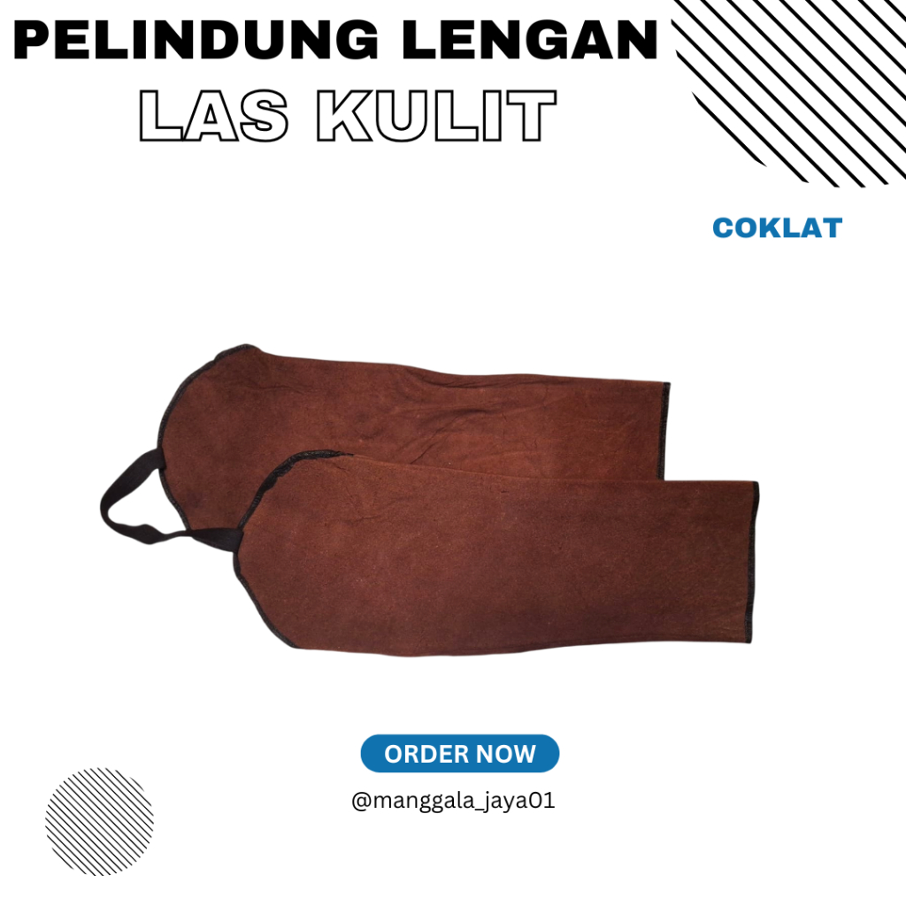 Arm Lengan Kulit Las Anti Panas / Apron lengan Kulit Las / Pelindung Lengan Kulit Pengelasan