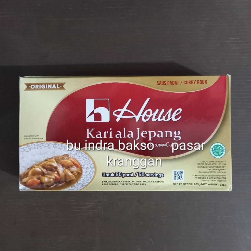 

house kari jepang curry roux 50 porsi 935 gr kare blok original