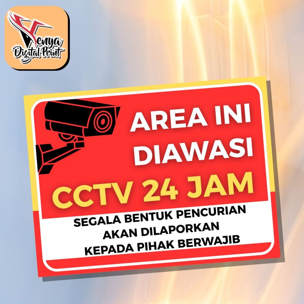 

Stiker ,area ini diawasi cctv 24 jam segala bentuk pencurian akan dilaporkan kepada pihak berwajib