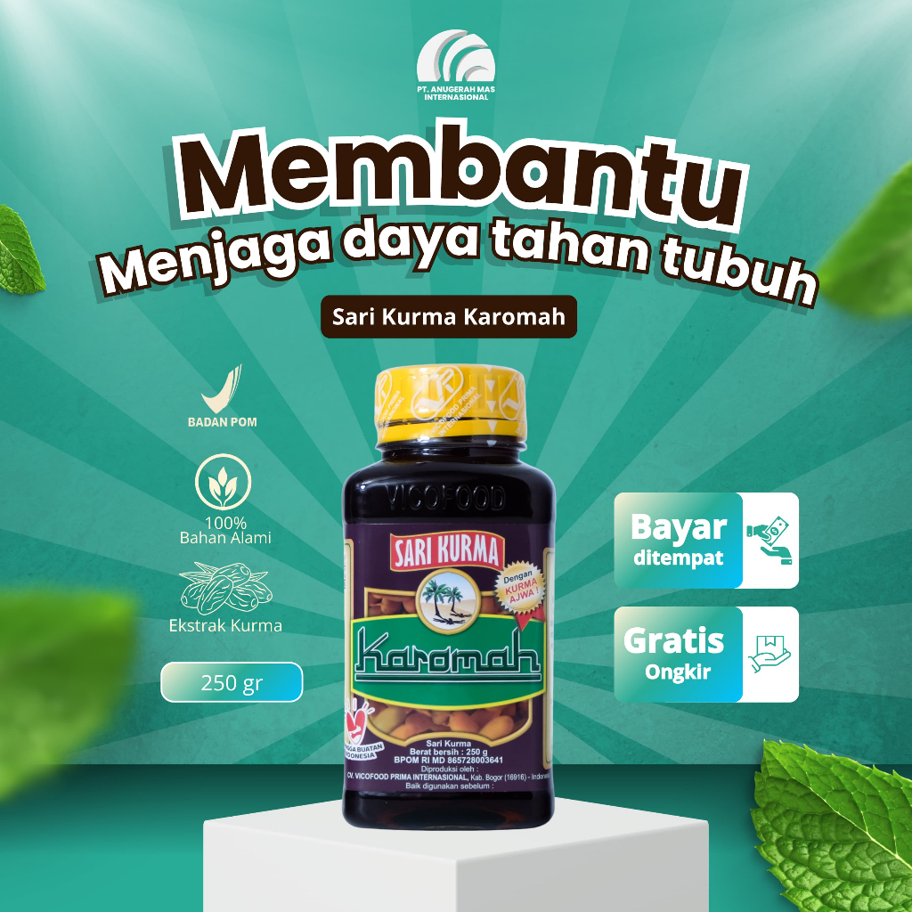 Sari Kurma Karomah - Sari Kurma Ajwa - CV. Vicofood Prima Internasional - PT Anugerah Mas Internasio