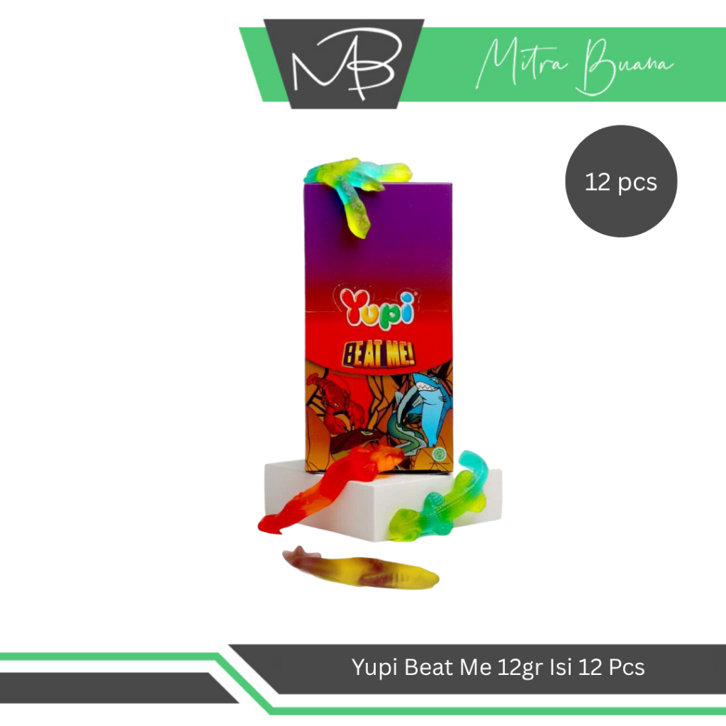 

Yupi Beat Me 1 Box Isi 12 Pcs x 12gr - Permen Kenyal Berbentuk Lucu Enak Murah