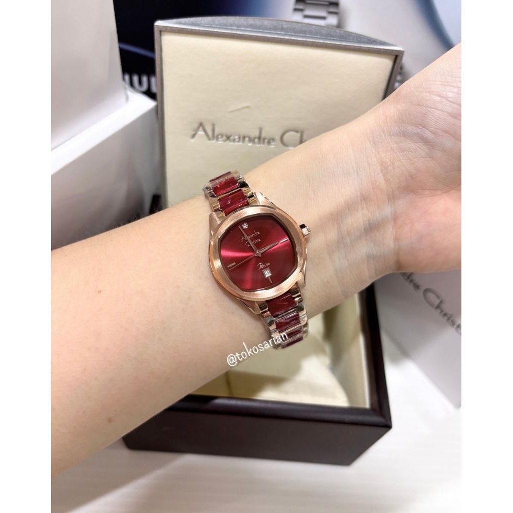 Alexander Christie AC 2B82 LD Original Bergaransi Jam Tangan Rantai Keramik Wanita