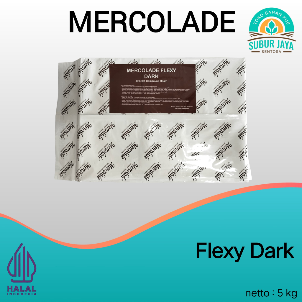 

MERCOLADE FLEXY COKLAT COMPOUND DARK 5kg REPACK 250g / 500g / 1kg