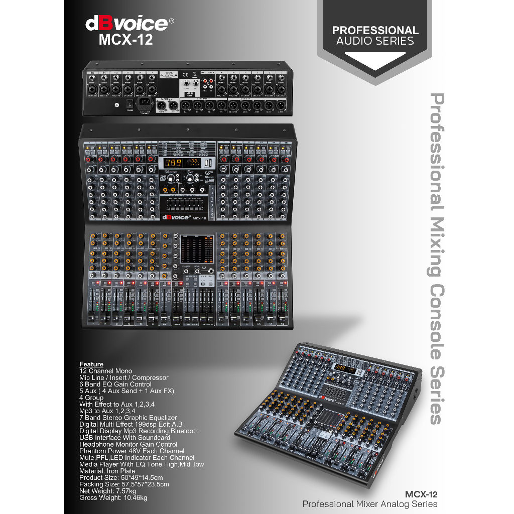 MCX-12 MIXER 12 CHANNEL DBVOICE ORIGINAL / MIXER 12 CHANNEL / MCX12 DBVOICE