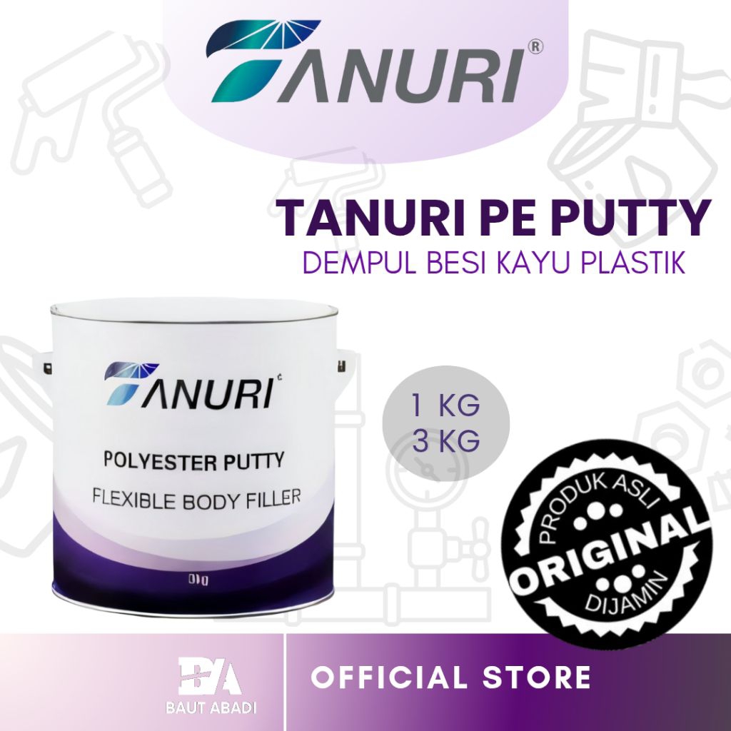 Dempul Besi Mobil Tanuri 3 kg
