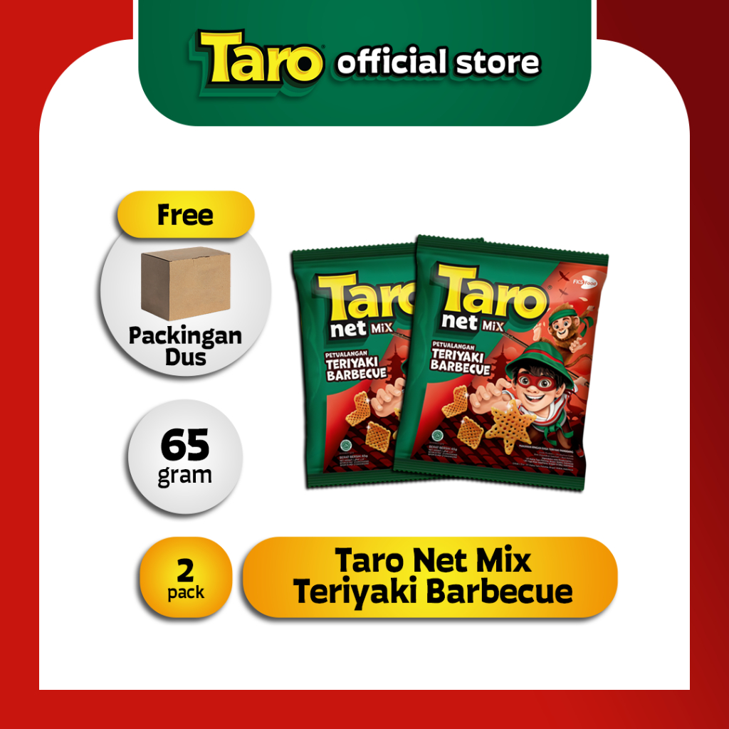 

TARO Net mix Teriyaki Barbeque 65g 2 pcs Snack Ringan