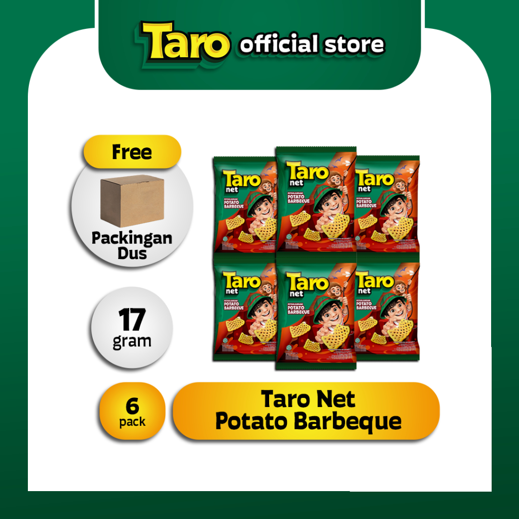 

TARO Net Potato Barbeque 17g 6 pcs Snack Ringan renceng