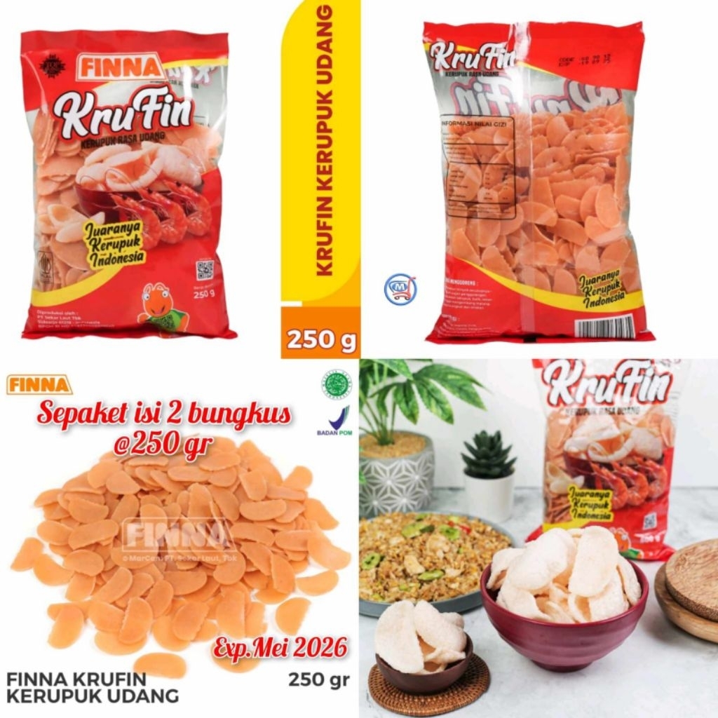 

KERUPUK FINNA UDANG @250GR SEPAKET ISI 2 BUNGKUS