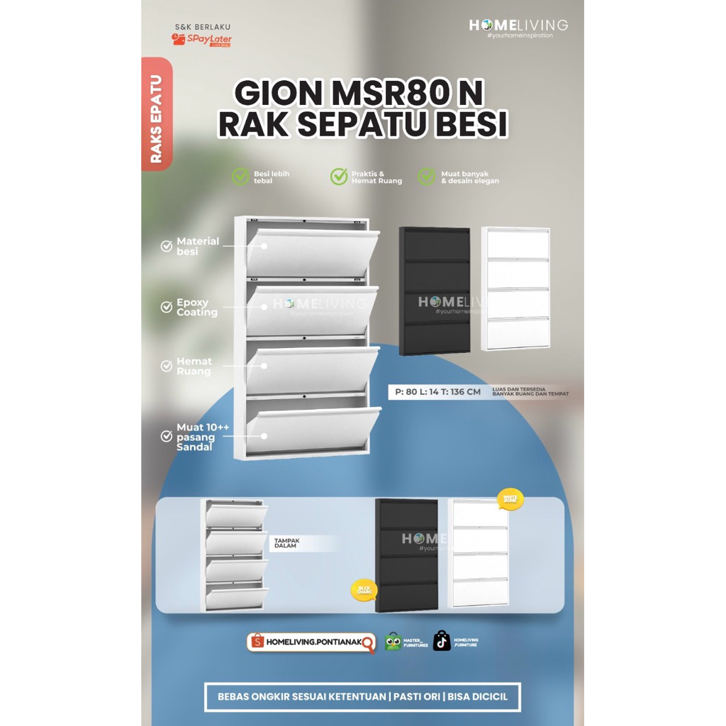 HOMELIVING - lemari sepatu besi/rak sepatu besi/full besi/rak sepatu minimalis/rak sepatu besi/lemar