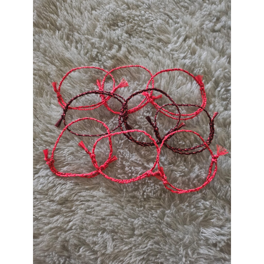 Gelang kepang Tali merah polos